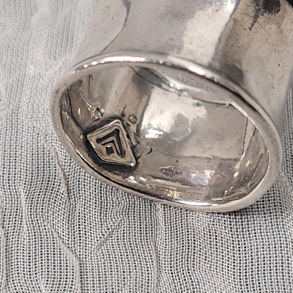 Silpada Cigar Band Ring Sterling Silver Size 7 Concave Wide Statement 925 - Picture 2 of 8